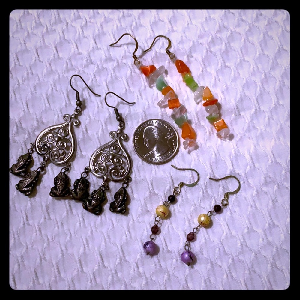Lot of 3 Custom Made dangle earrings
